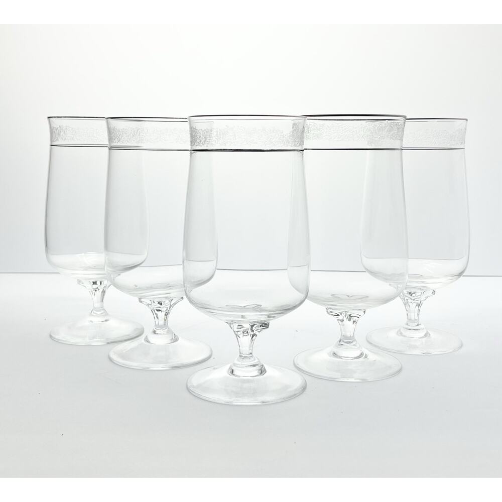 Lenox “Moonspun” Set of 5 Iced Tea Glasses 6 3/8” 15oz Signed - Picture 2 of 5